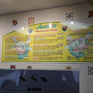 Menu board