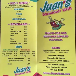menu