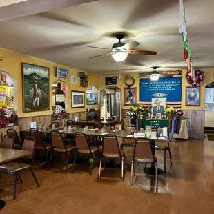 the dining area of the restaurant