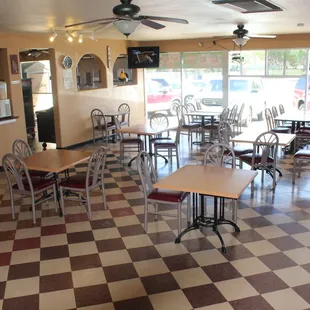 the inside of a restaurant