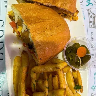 a sandwich and french fries