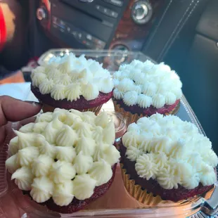 Red velvet cupcakes with cream cheese