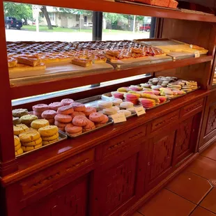 a variety of pastries on display