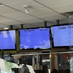menus on large screens