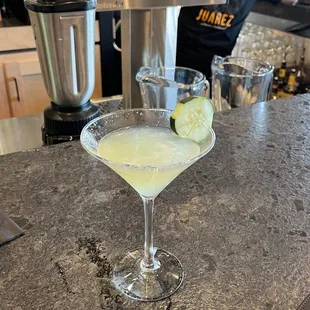 Basil cucumber tini