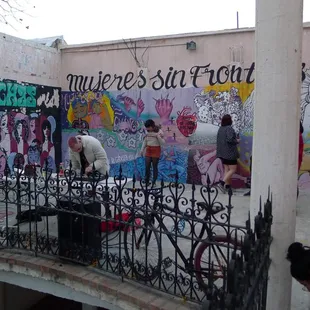 A party promoting social justice we stumbled into on a tour.