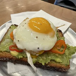 Avocado burrata tartine