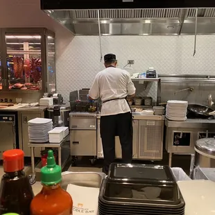 Great show in the kitchen from the bar seats