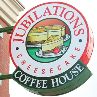 a sign for a coffee house