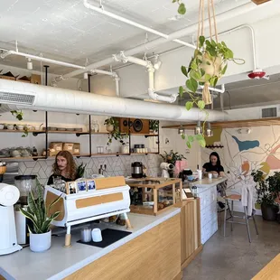 the interior of a coffee shop