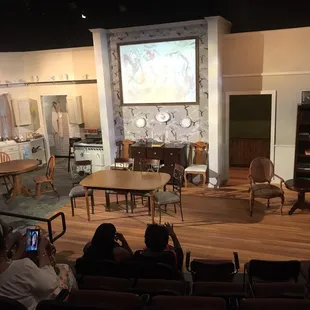 The stage prior to the show starting. I was on the top row, if that gives you perspective on how awesome and intimate the theatre is.