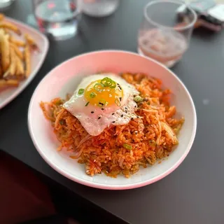 juche kimchi fried rice (GF, V, VGO)