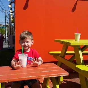 Cute smaller tables for children as well as adults to bask in the sun and enjoy your beverage.