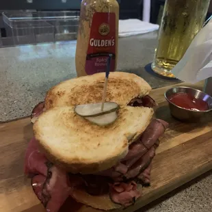 Hot pastrami &amp; Swiss on rye w/ fries