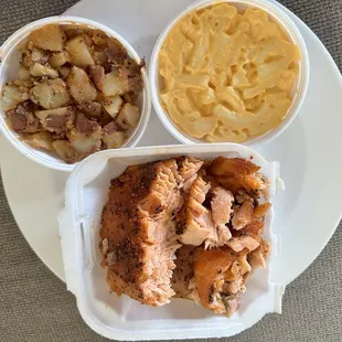 Smoked Salmon, Fried Potatoes, Macaroni and Cheese (Carry out)
