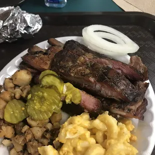 Ribs And Brisket, fried taters &amp; Mac-n-cheese