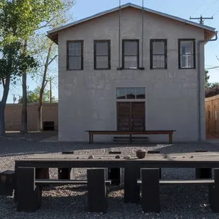 The Block Courtyard, part of The Block guided visit.  Photo © 2020 Judd Foundation