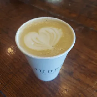 a cup of coffee on a table