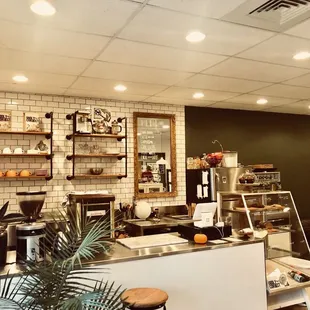 the interior of a coffee shop