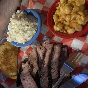 Bar-B-Que Plate - One Meat. This is the brisket plate with Coleslaw and Mac &amp; Cheese.