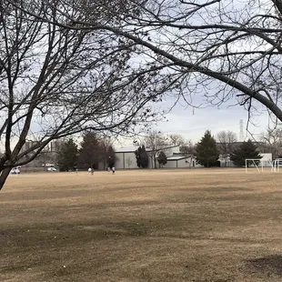 Looking east toward rec center and pool.