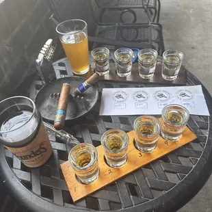 UFO White Ale and a flight of 4 roses!
