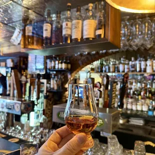 Whiskey sitting at the bar