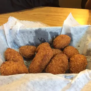 Cheese curds that could break teeth.