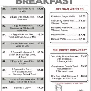 Breakfast Menu  page 1