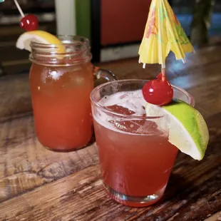 Rum punch and strawberry henny