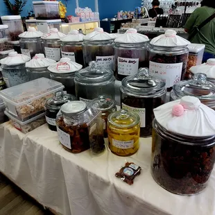 The cracked seed offerings.