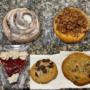 a variety of pastries on a table