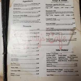 menu