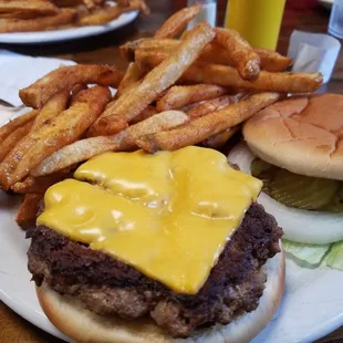 Burger and fries.