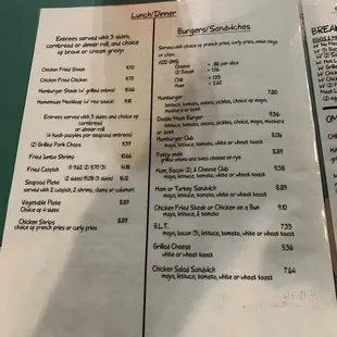 menu
