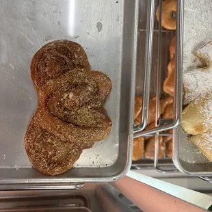 Butterfly donut. Combination of a crumb donut, cinnamon roll, some brown sugar, and sprinkle of more cinnamon.
