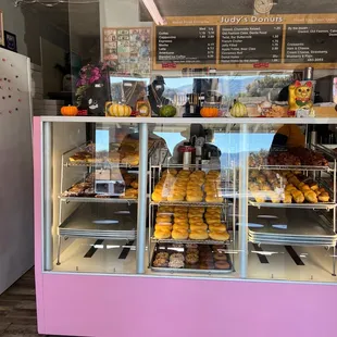 a display of donuts