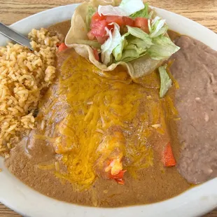 #35 three cheese enchilada plate! (My absolute FAVORITE)