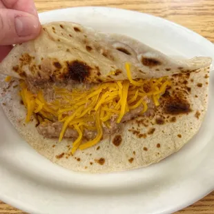 Bean and cheese taco!
