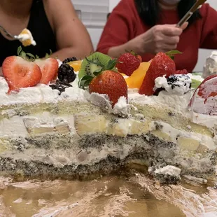 Cross section of our customized cake