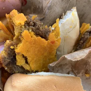 Beef Patty and Dry Cocoa Bread