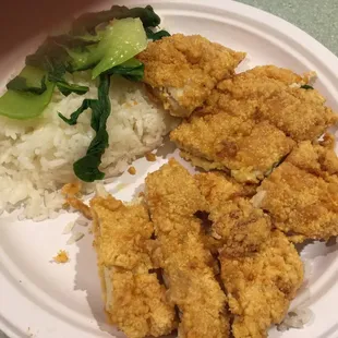 Fried chicken and rice