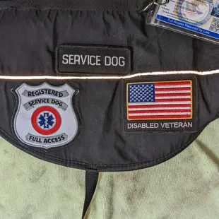 ADA Service Animal ID &amp; Vest.  Clearly easy to acknowledge.