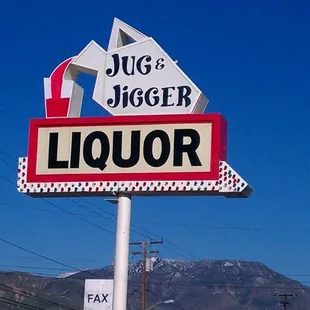 a sign for jugg&apos;s jugger liquor