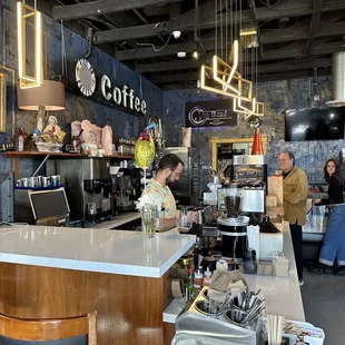 customers in a coffee shop
