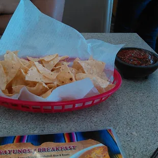 a basket of tortillas and chips