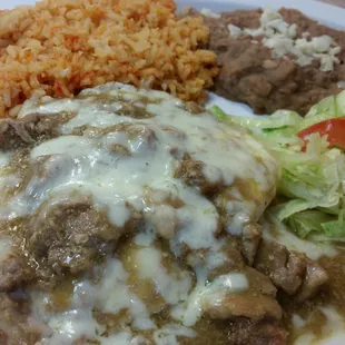 Chile Verde Plates Burritos