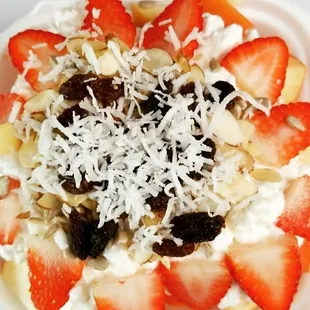 Delicious Hawaiians
Pineapple 
Melon
Papaya
Apple
Banana 
Strawberries
Cottage cheese and seeds