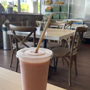 Orange, Banana and strawberry Smoothie