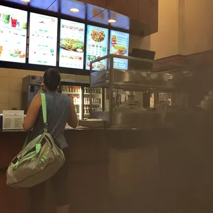 a woman ordering food
